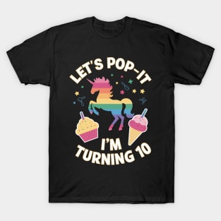 Let's Pop-it I'm turning 10 Colorful 10th Birthday Girl T-Shirt